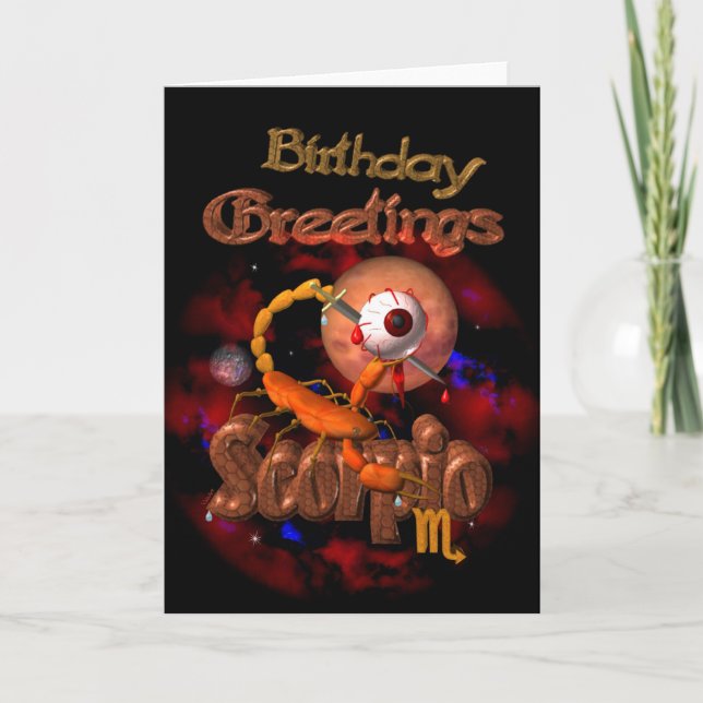 Scorpio Zodiac Birthday Greetings by Valxart Kort (Framsida)
