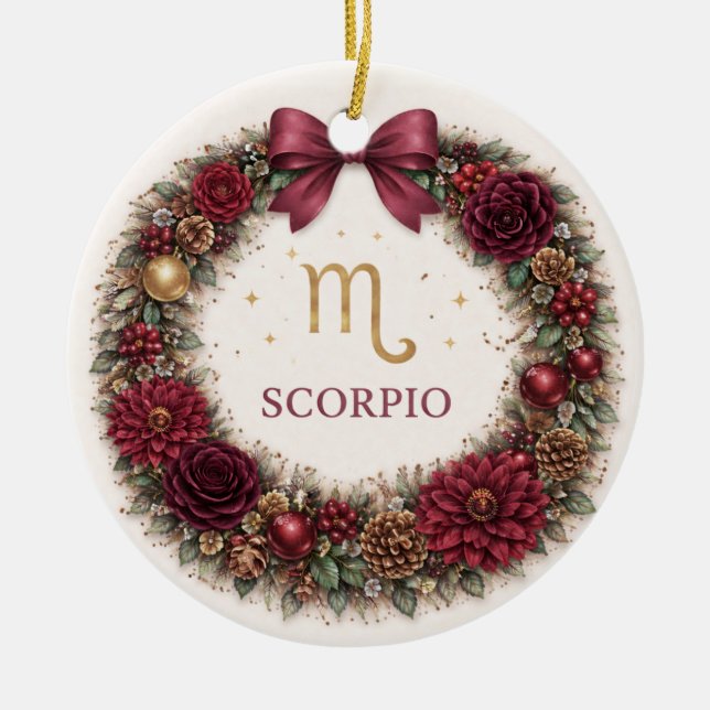 Scorpio Zodiac Christmas Ornament – Deep Winter Fl (Framsidan)