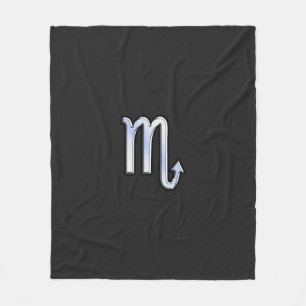 Scorpio Zodiac Chrome som på Snake Skin Stil Fleecefilt