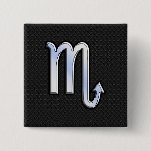 Scorpio Zodiac Chrome som Symbol Black Snake Deco Knapp
