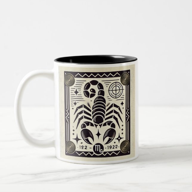 Scorpio Zodiac Coffee Mugg Retro (Vänster)