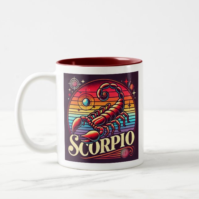 Scorpio Zodiac Coffee Mugg Retro Design (Vänster)