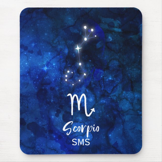 Scorpio Zodiac Constellation Blue Galaxy Monogram Musmatta (Framsidan)