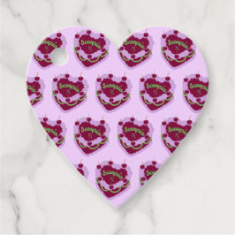 Scorpio Zodiac Coquette Heart Birthday Cake Gåvor Etiketter