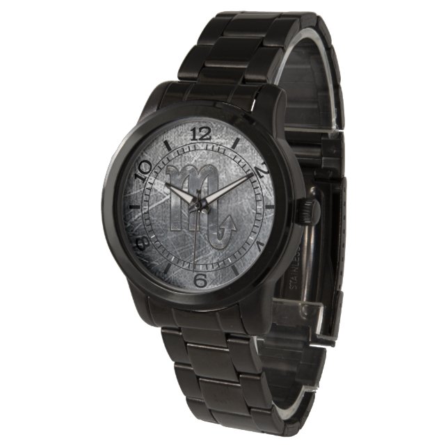 Scorpio Zodiac Distress Industrial Stil Dial Armbandsur (Vinklad)