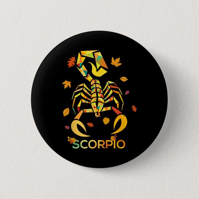 Scorpio Zodiac Fall Scorpion Birthday Knapp (Framsida)