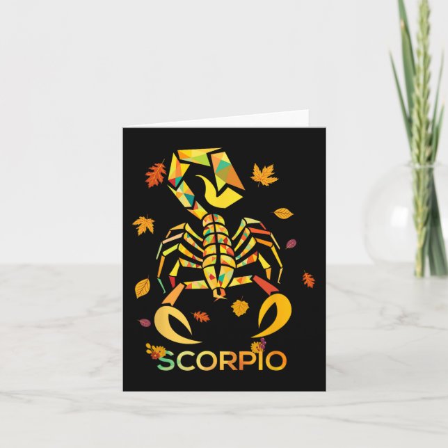 Scorpio Zodiac Fall Scorpion Birthday Kort (Framsida)