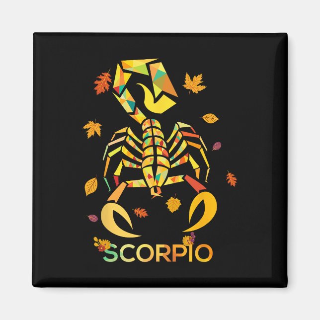 Scorpio Zodiac Fall Scorpion Birthday Magnet (Framsidan)