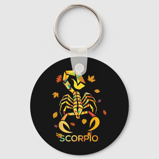 Scorpio Zodiac Fall Scorpion Birthday Nyckelring (Framsida)