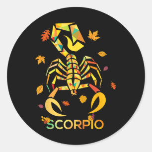 Scorpio Zodiac Fall Scorpion Birthday Runt Klistermärke