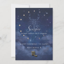 Scorpio Zodiac Födelsedagsinbjudan Inbjudningar