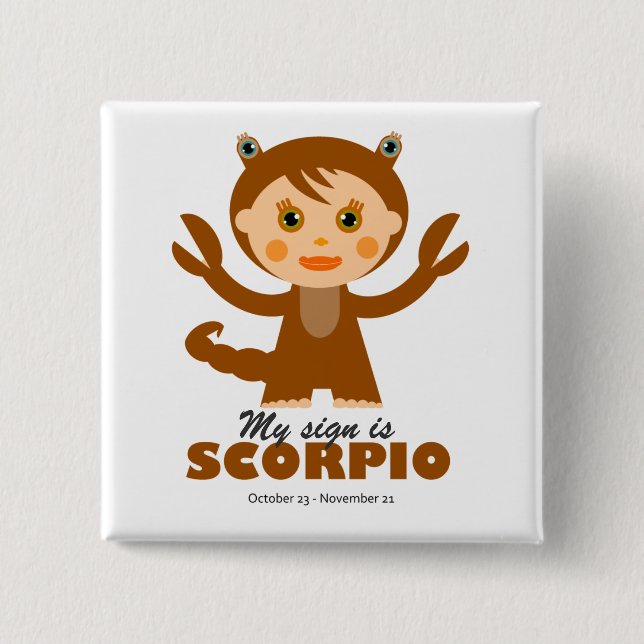 Scorpio Zodiac för barn Knapp (Framsida)