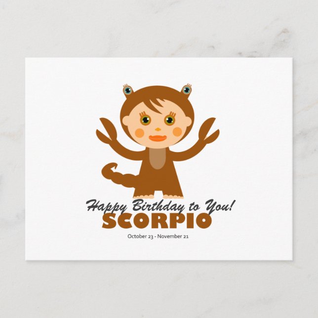 Scorpio Zodiac för barn Vykort (Framsida)