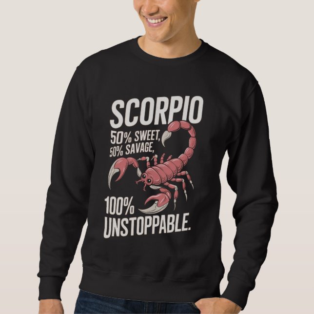 Scorpio Zodiac Funny Quote Lång Ärmad Tröja (Framsida)