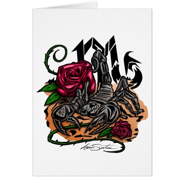Scorpio - Zodiac Hälsningskort (Framsidan)