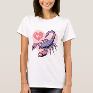 Scorpio Zodiac Hjärt Design – Söt Astrologisk T Shirt