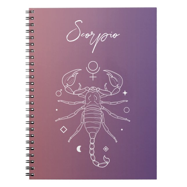 Scorpio zodiac horoscope stjärntecken gradient anteckningsbok (Framsidan)