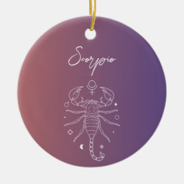 Scorpio zodiac horoscope stjärntecken gradient julgransprydnad keramik