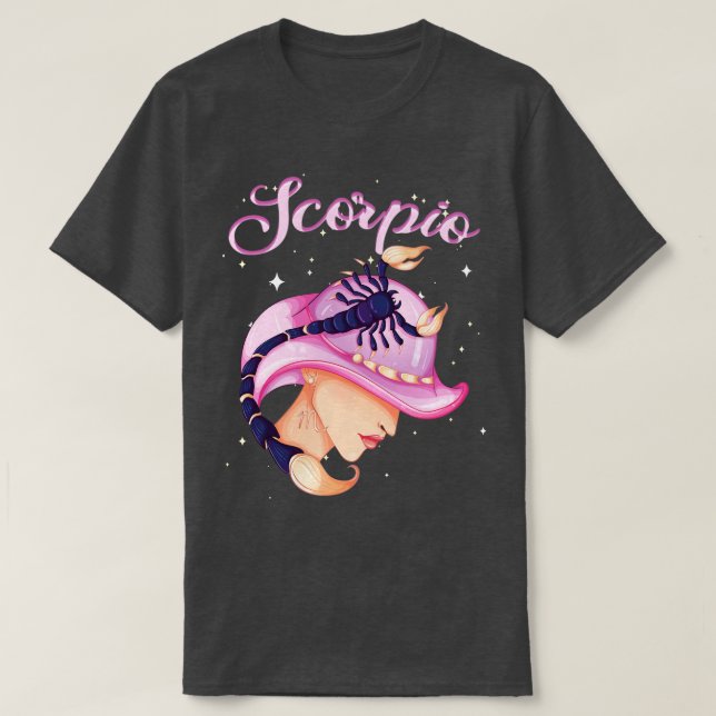 Scorpio Zodiac Horoscope Underteckning på födelsed T Shirt (Design framsida)
