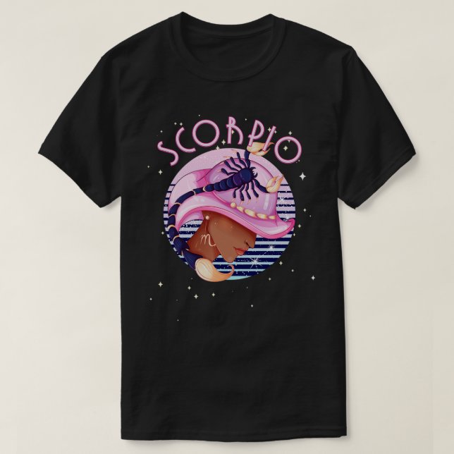 Scorpio Zodiac Horoscope Underteckning på födelsed T Shirt (Design framsida)