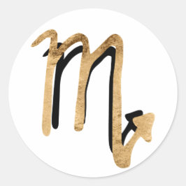 Scorpio zodiac konstellation Black guld Runt Klistermärke