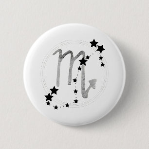 Scorpio zodiac-konstellationen Black & silver Knapp