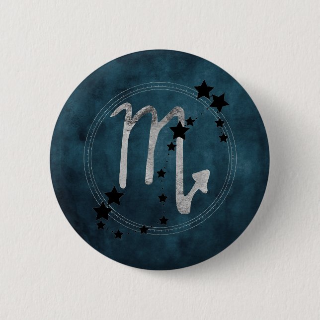 Scorpio zodiac-konstellationen Black & silver Knapp (Framsida)