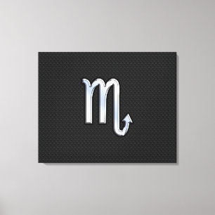 Scorpio Zodiac-krom som Signblack snake skin Canvastryck