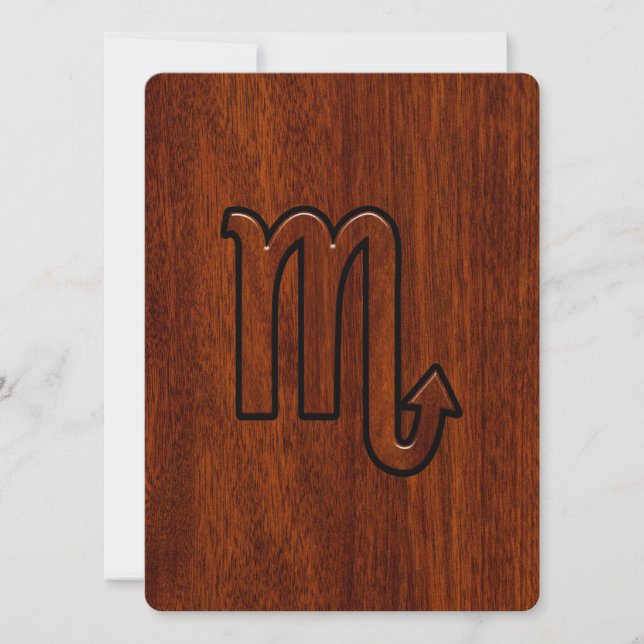 Scorpio Zodiac Logga in Mahogany Stil (Framsida)
