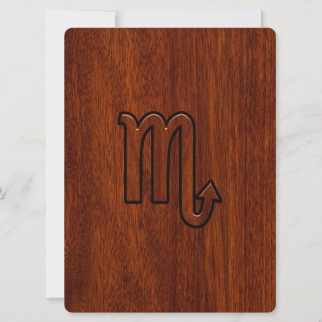Scorpio Zodiac Logga in Mahogany Stil (Framsida)