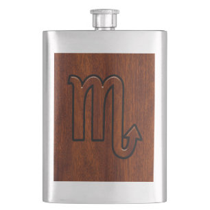 Scorpio Zodiac Logga in Mahogany Stil Decor Fickplunta
