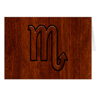 Scorpio Zodiac Logga in Mahogany Stil Decor Hälsningskort