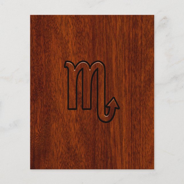 Scorpio Zodiac Logga in Mahogany Stil Flygblad (Framsidan)