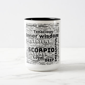 Scorpio Zodiac Ord Cloud-inspiration Två-Tonad Mugg