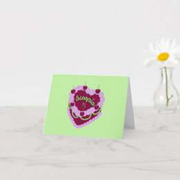 Scorpio Zodiac Pastel Heart Birthday Cake Kort