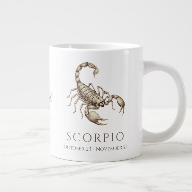 Scorpio Zodiac Personalized Name & Birth Date Jumbo Mugg (Höger)