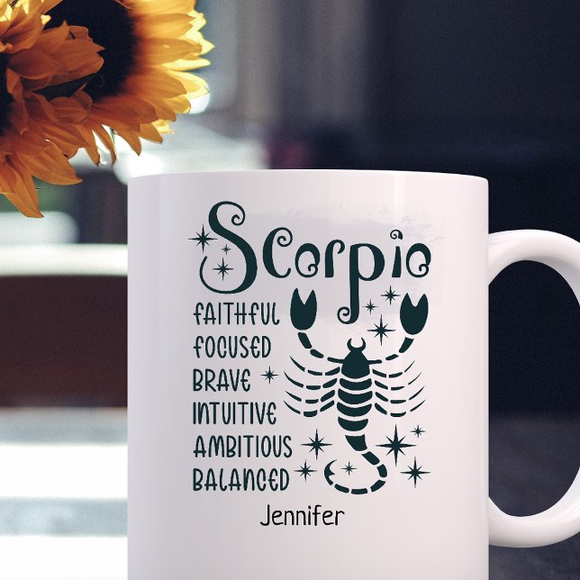 Scorpio Zodiac Personlig Traits Horoscope Kaffemugg (Skapare uppladdad)