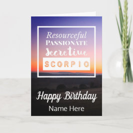 Scorpio Zodiac Roligt Egenskaper Födelsedag Kort