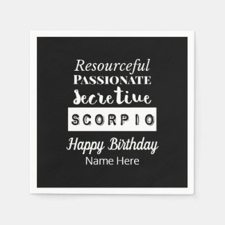 Scorpio Zodiac Roligt Egenskaper Födelsedag Pappersservett