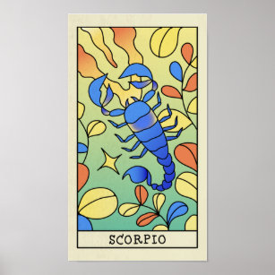 Scorpio Zodiac Sign Abstrakt Art Vintage affisch