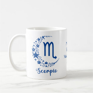 Scorpio Zodiac Sign Astrology Birthday Blue White Kaffemugg