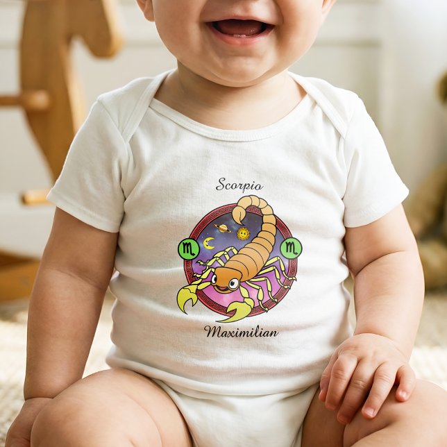 Scorpio Zodiac Sign Astrology Tecknad Horoscope T Shirt (Skapare uppladdad)