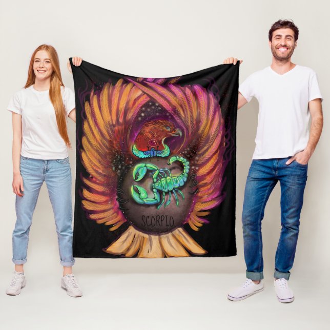 Scorpio Zodiac Sign Fleece Blanket (På plats)