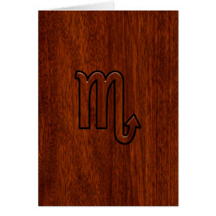 Scorpio Zodiac Sign in Mahogany Style Hälsningskort
