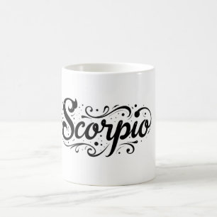 Scorpio Zodiac Sign Mugg - Elegant Calligraphy