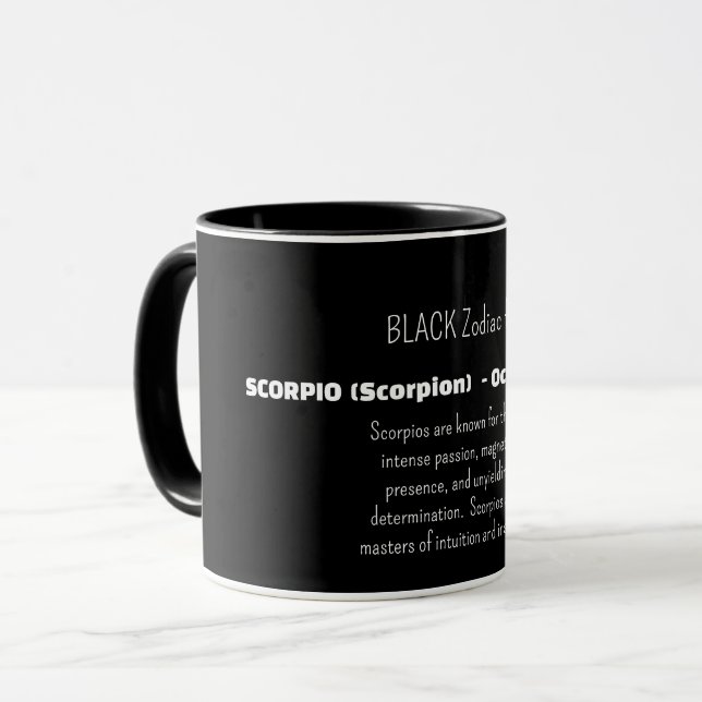 SCORPIO Zodiac Sign Personality Traits Mugg (Framsida vänster)