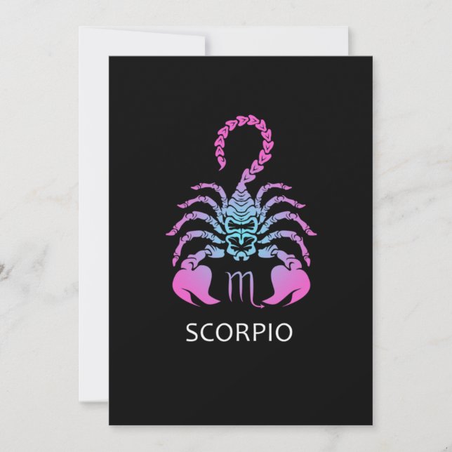 Scorpio Zodiac Sign Scorpio Birthday Gift Inbjudningar (Framsida)