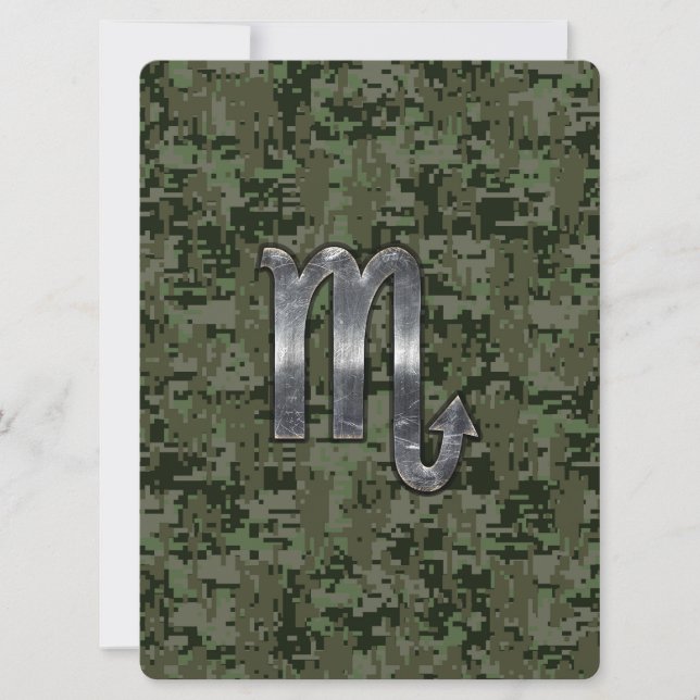 Scorpio Zodiac Sign Woodland Digital Camo (Framsida)