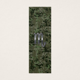 Scorpio Zodiac Sign Woodland Digital Camo Litet Visitkort
