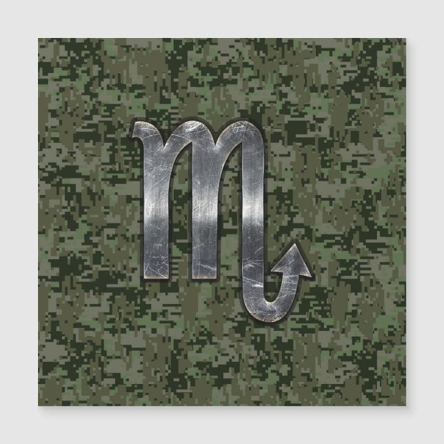 Scorpio Zodiac Sign Woodland Grönt Digital Camo (Framsida)